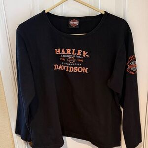 Harley-Davidson Black and Orange Long Sleeve Tee